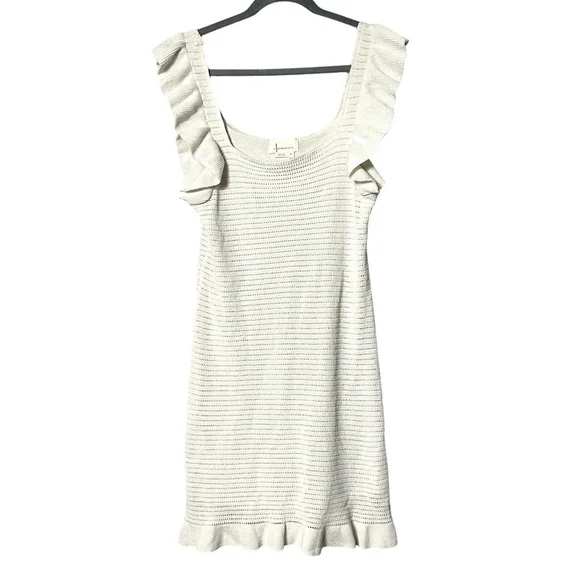 Anthropologie White Ruffle Mini Dress - Picture 4 of 11